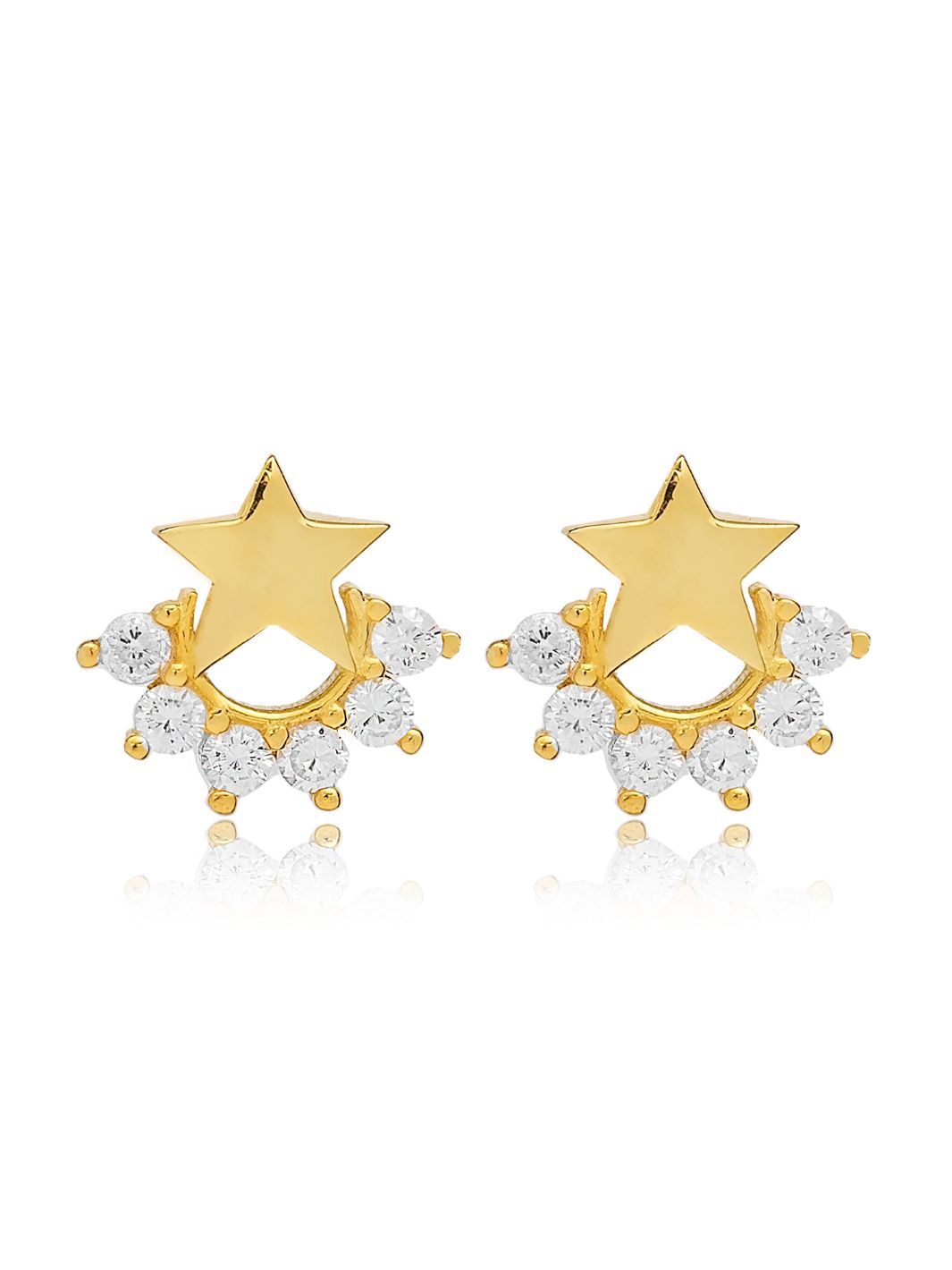 Gold Asteria Star Stud Earrings