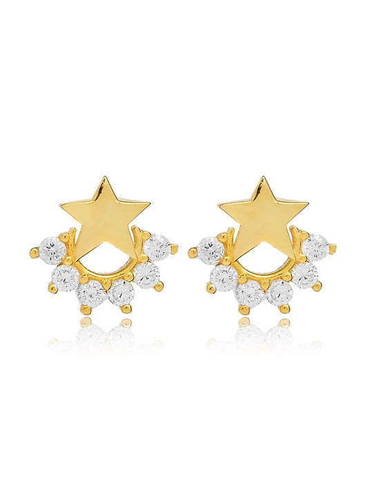 Gold Asteria Star Stud Earrings