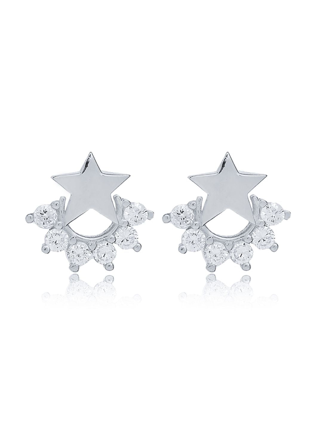 Silver Asteria Star Stud Earrings