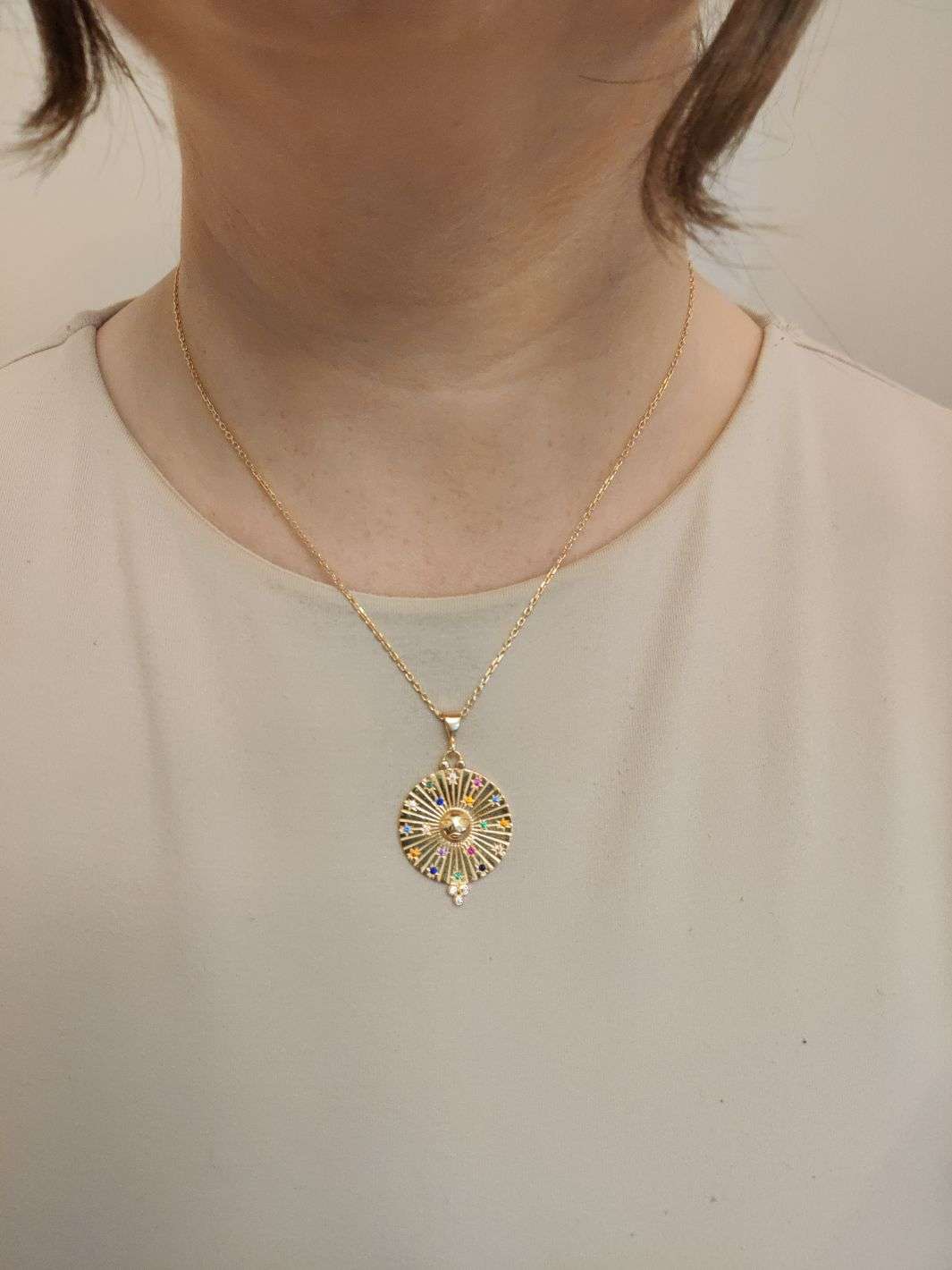 Gold Theia Coin Necklace