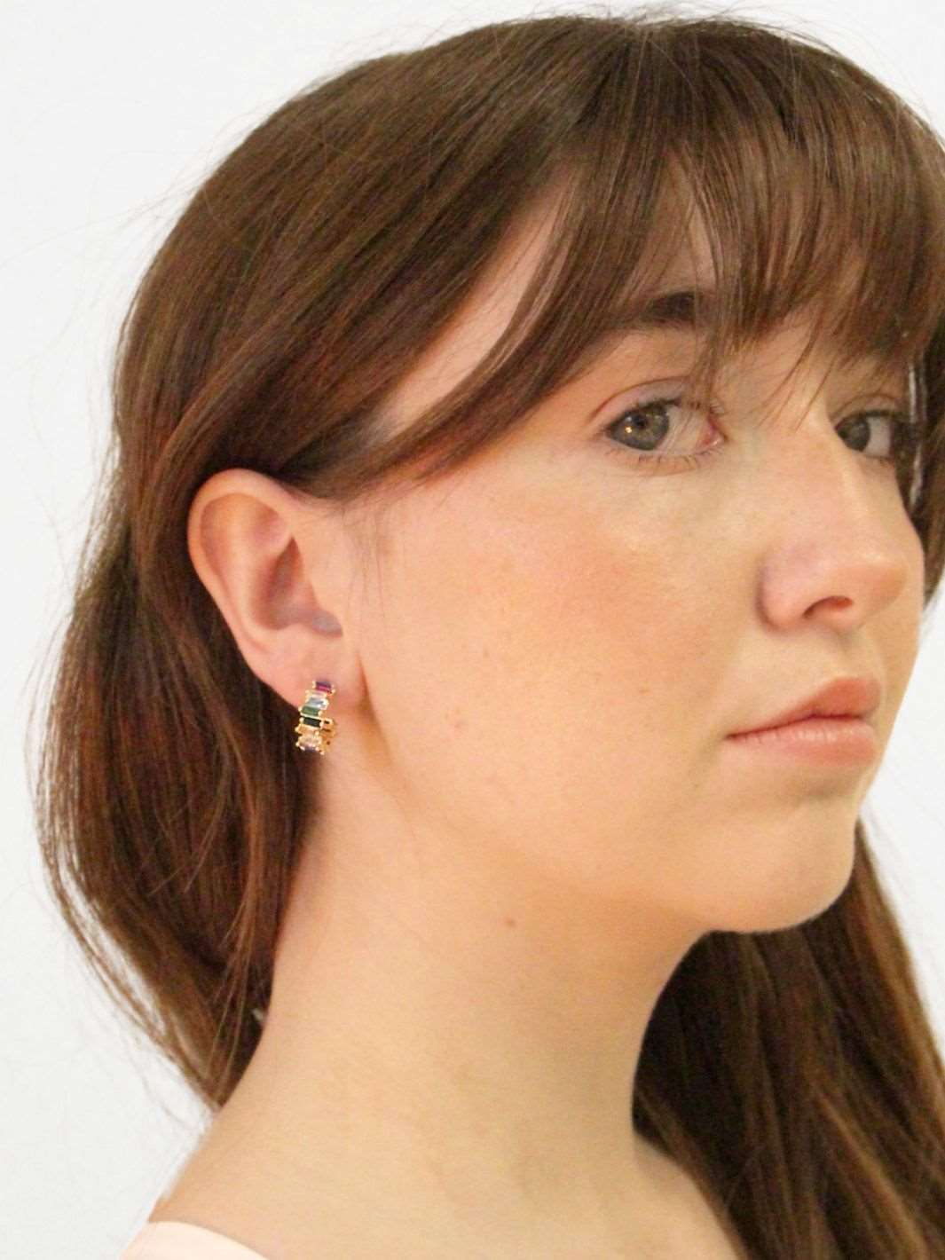 Gold Juno Rainbow Half-hoop earrings