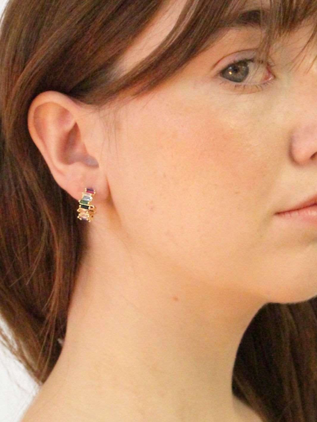 Gold Juno Rainbow Half-hoop earrings