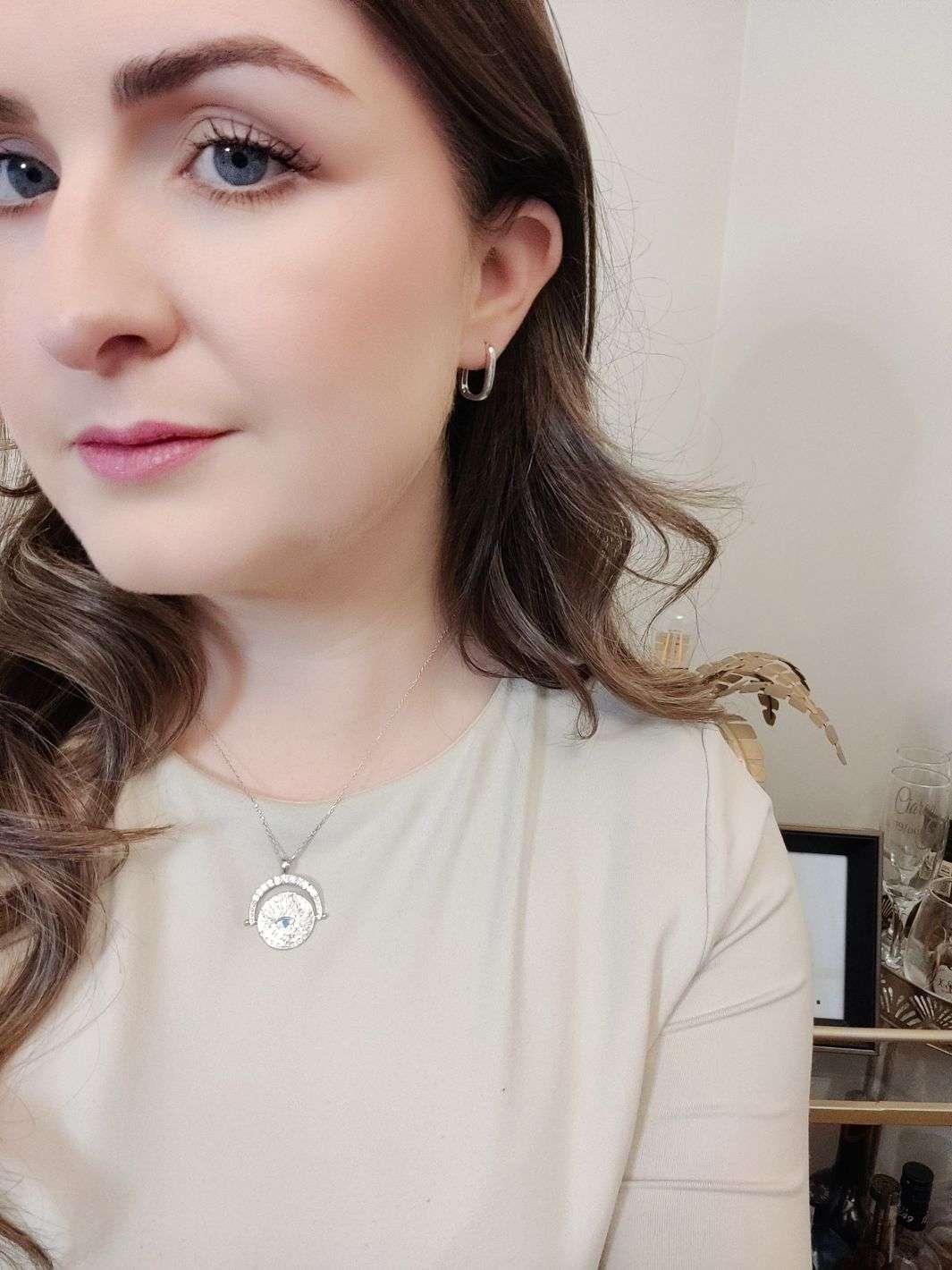 Silver Evil Eye Medallion Necklace