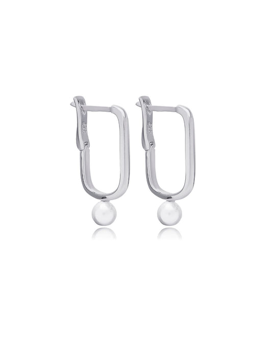 Silver Aphrodite Pearl Earrings