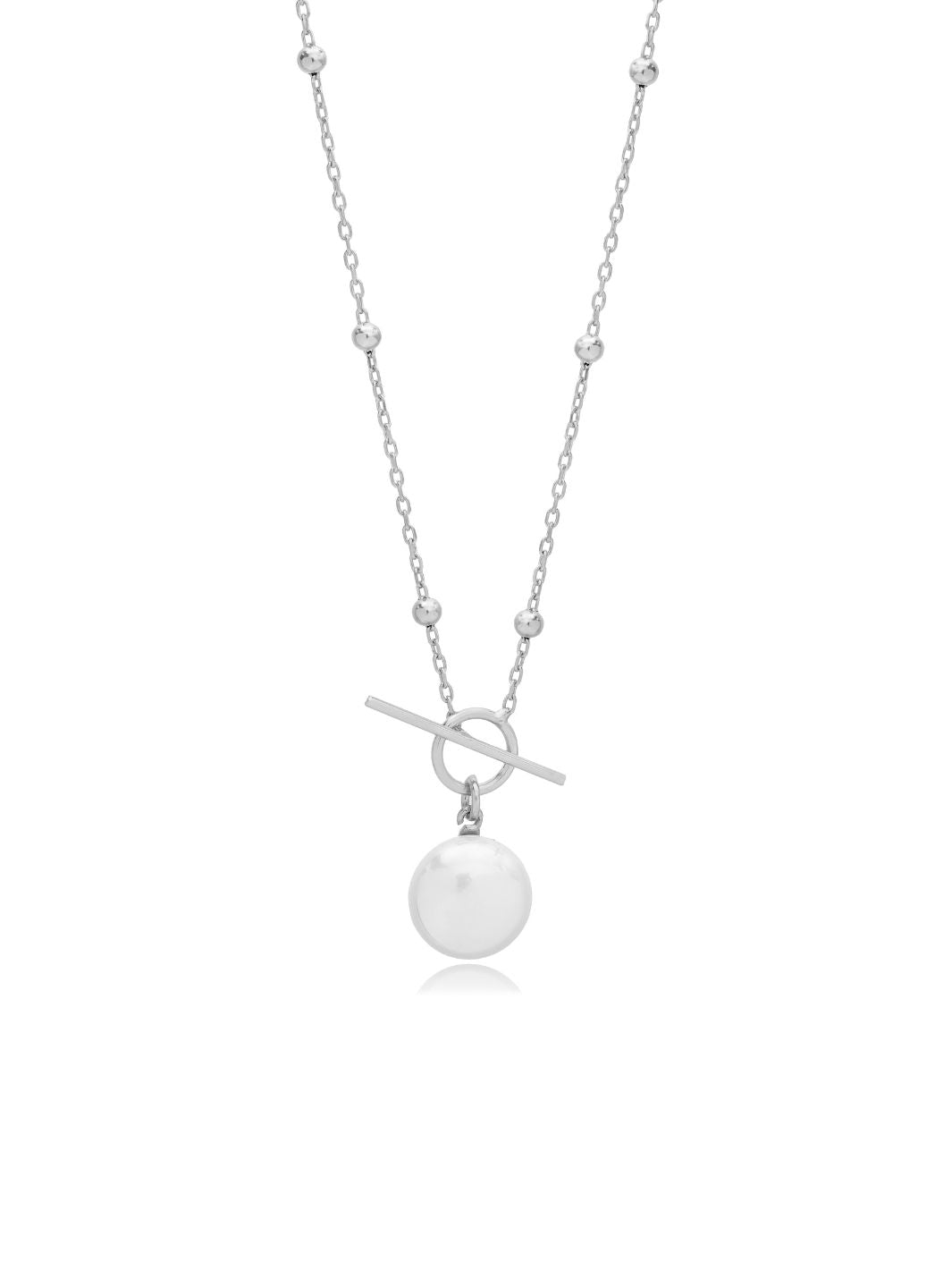 Silver Aphrodite Pearl T-bar Choker Necklace