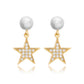 Gold Asteria Star Pearl Drop Earrings