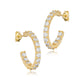 Gold Aurora Cubic Zirconia Half Hoop Earrings