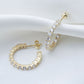 Gold Aurora Cubic Zirconia Half Hoop Earrings