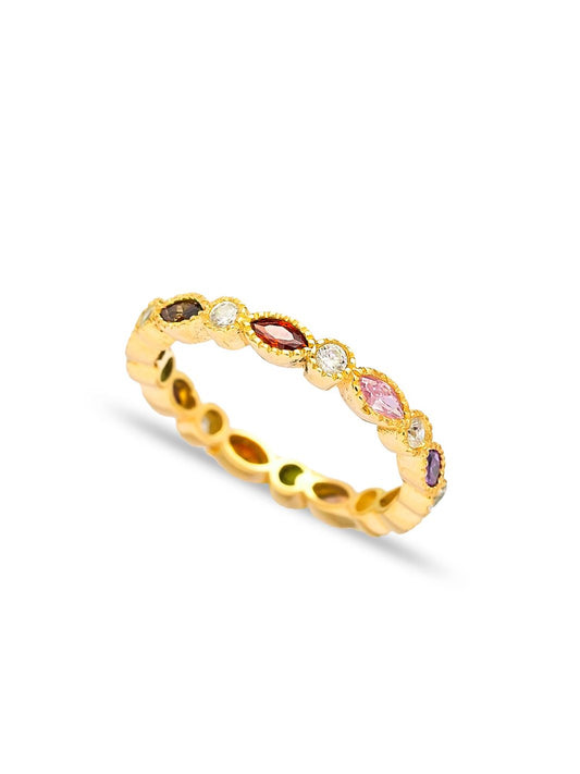 Gold Juno Rainbow Stacking Ring