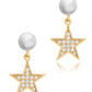 Gold Asteria Star Pearl Drop Earrings