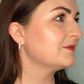 Gold Aurora Cubic Zirconia Half Hoop Earrings