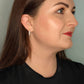 Gold Aurora Cubic Zirconia Half Hoop Earrings