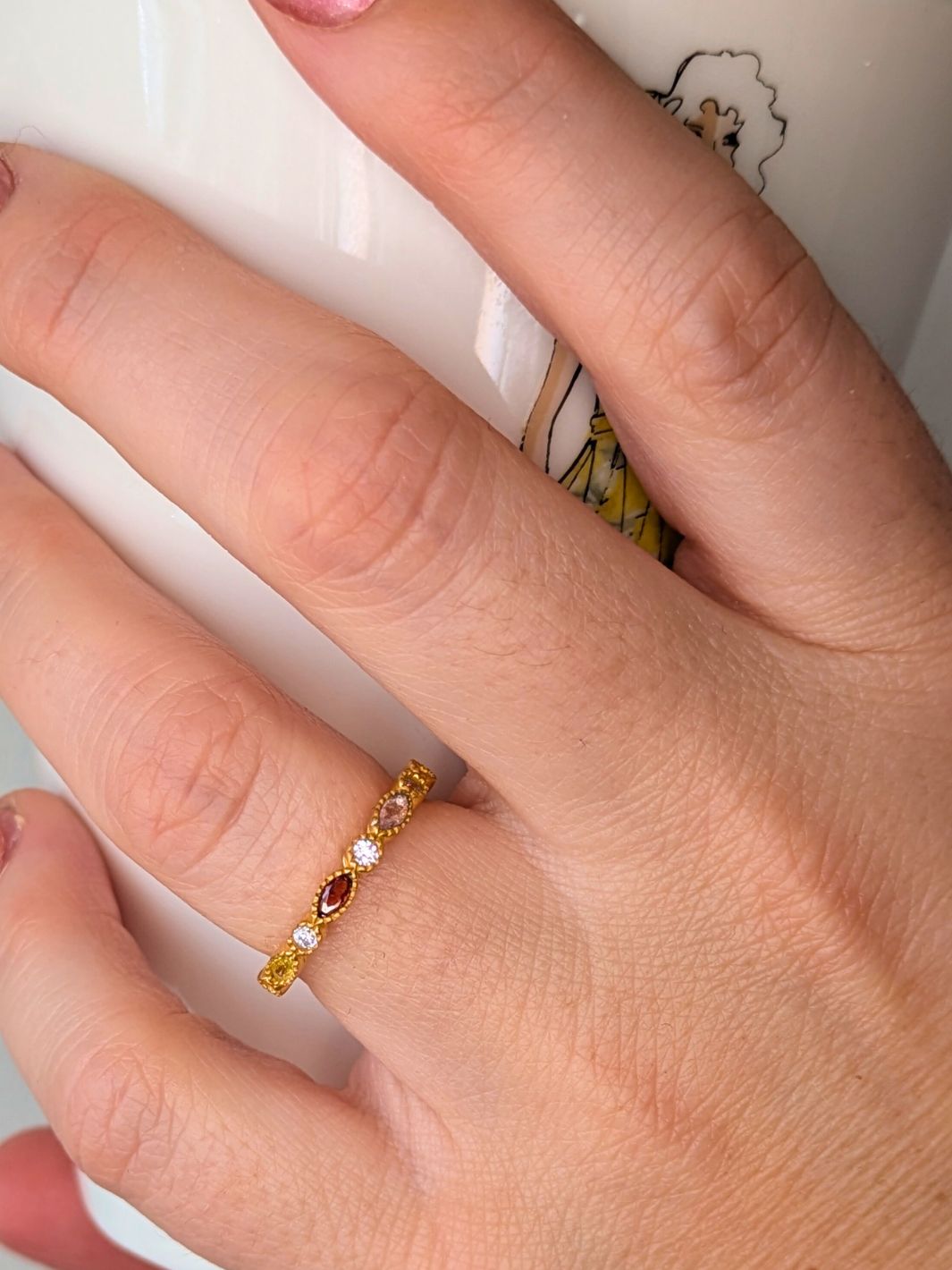 Gold Juno Rainbow Stacking Ring