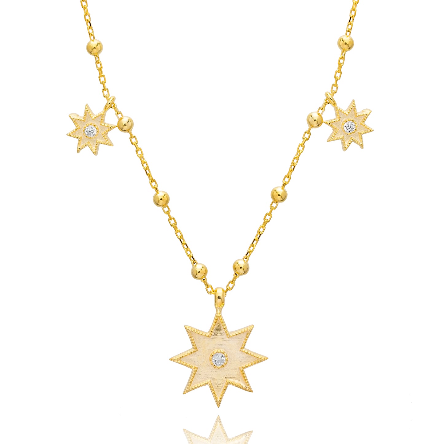 Gold North Star Charm Necklace