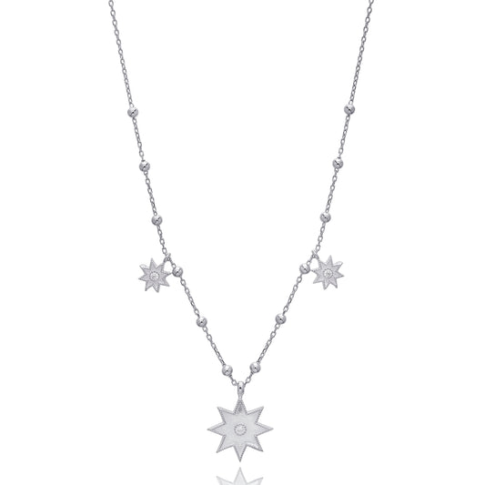 Silver North Star Charm Necklace