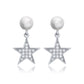 Silver Asteria Star Pearl Drop Earrings