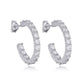 Silver Aurora Cubic Zirconia Half Hoop Earrings