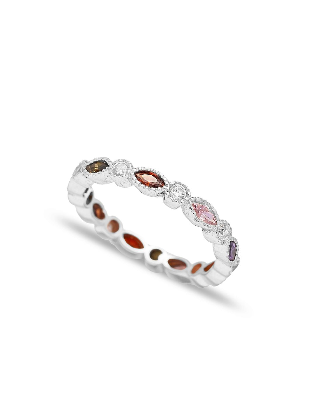 Silver Juno Rainbow Stacking Ring