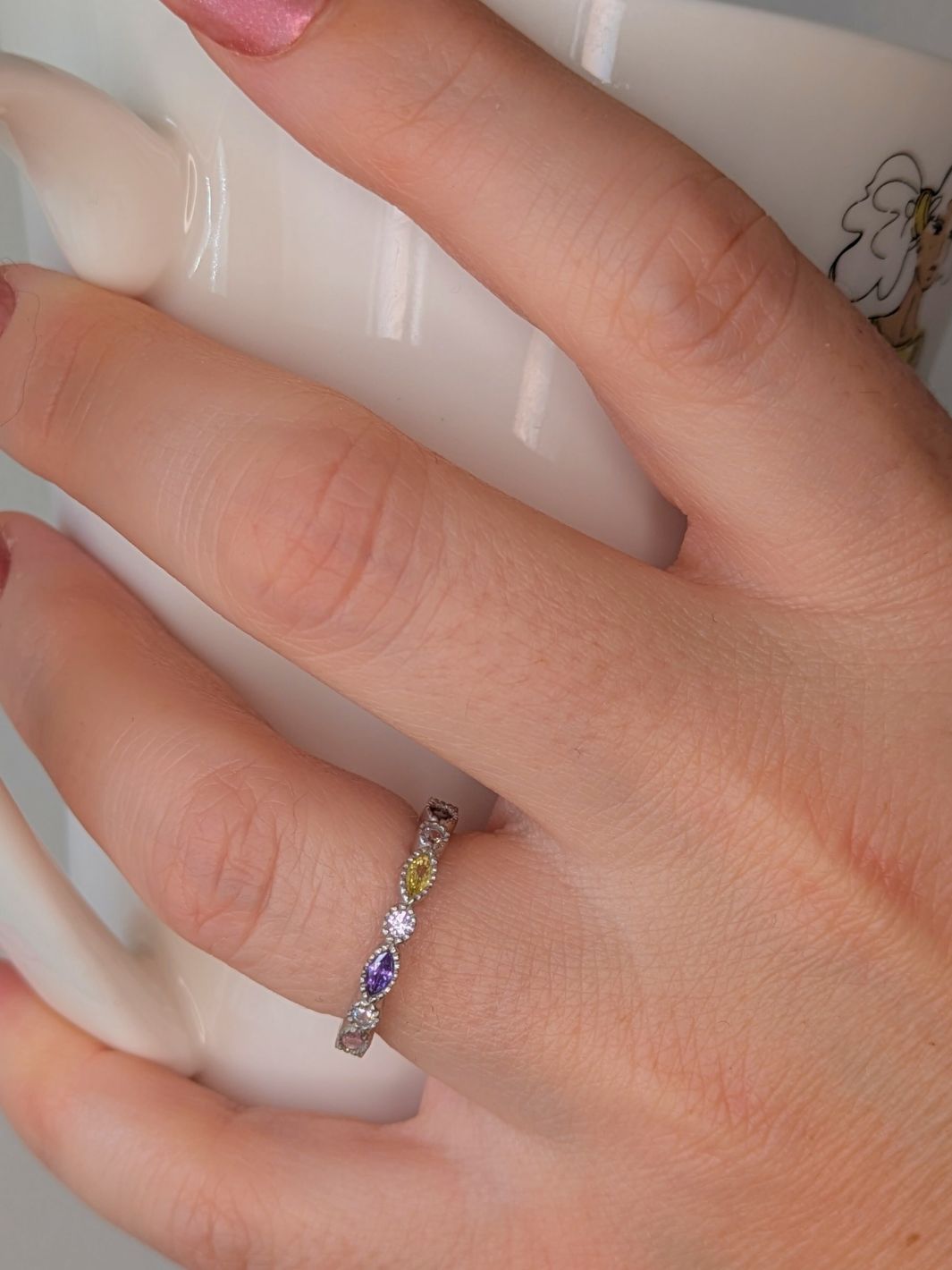 Silver Juno Rainbow Stacking Ring