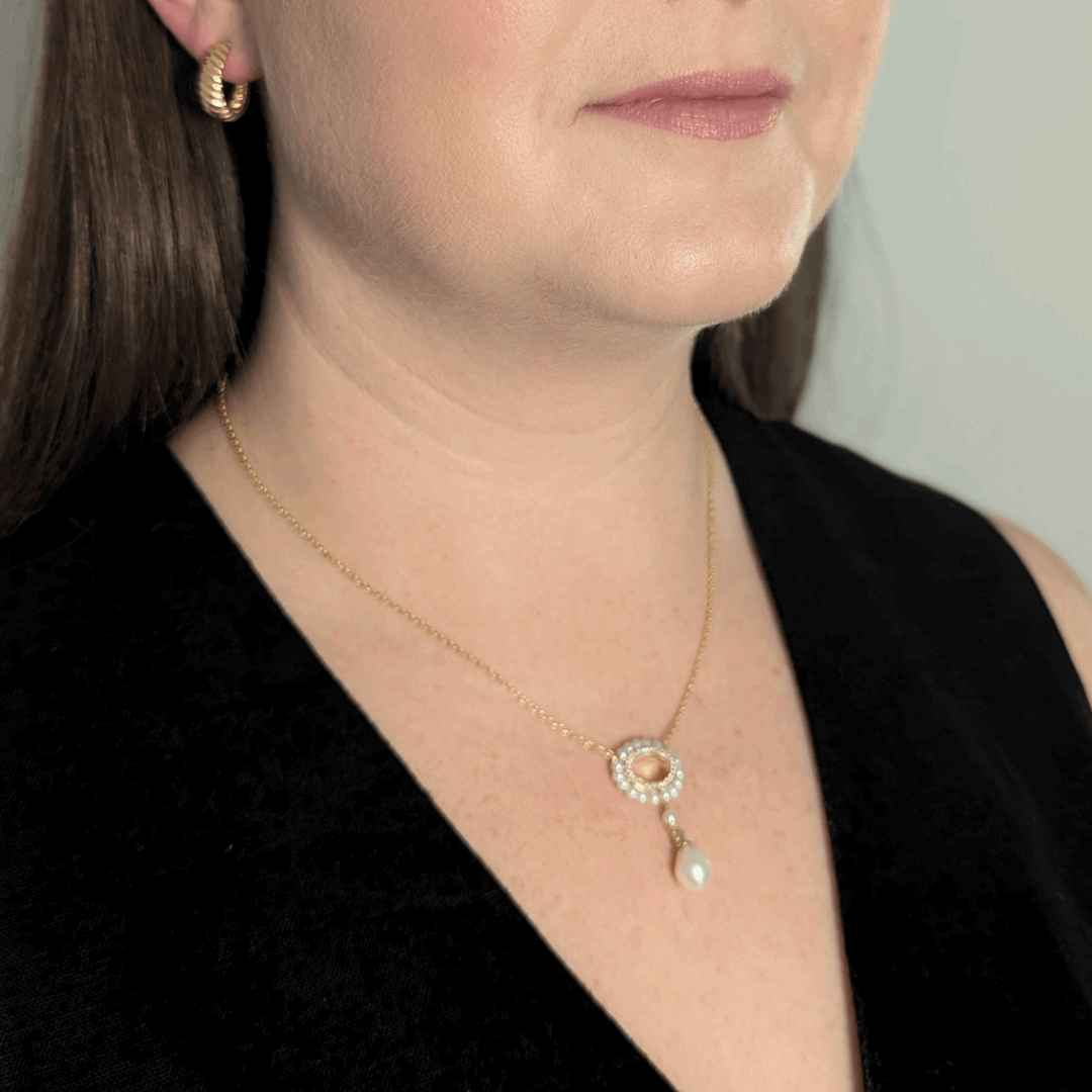 Gold Aphrodite Pearl Drop Necklace