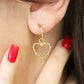 Gold Cupid Heart Drop Earrings