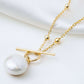 Gold Aphrodite Pearl T-bar Choker Necklace