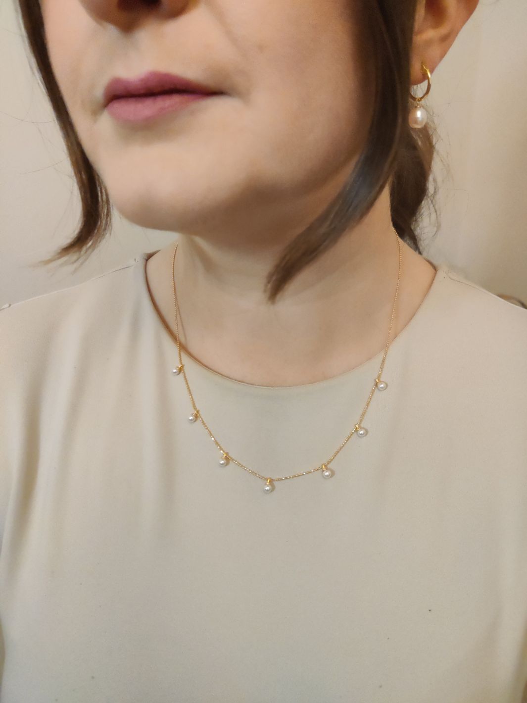 Gold Aphrodite Pearl Shaker Necklace