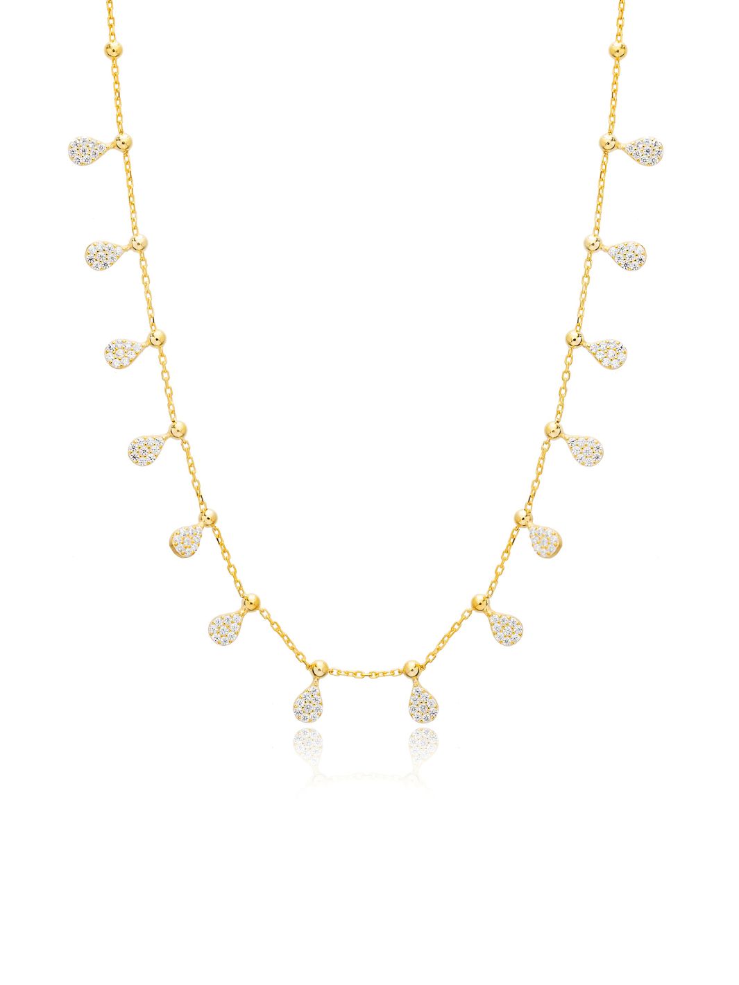 Gold Aurora Drop Shaker Long Necklace