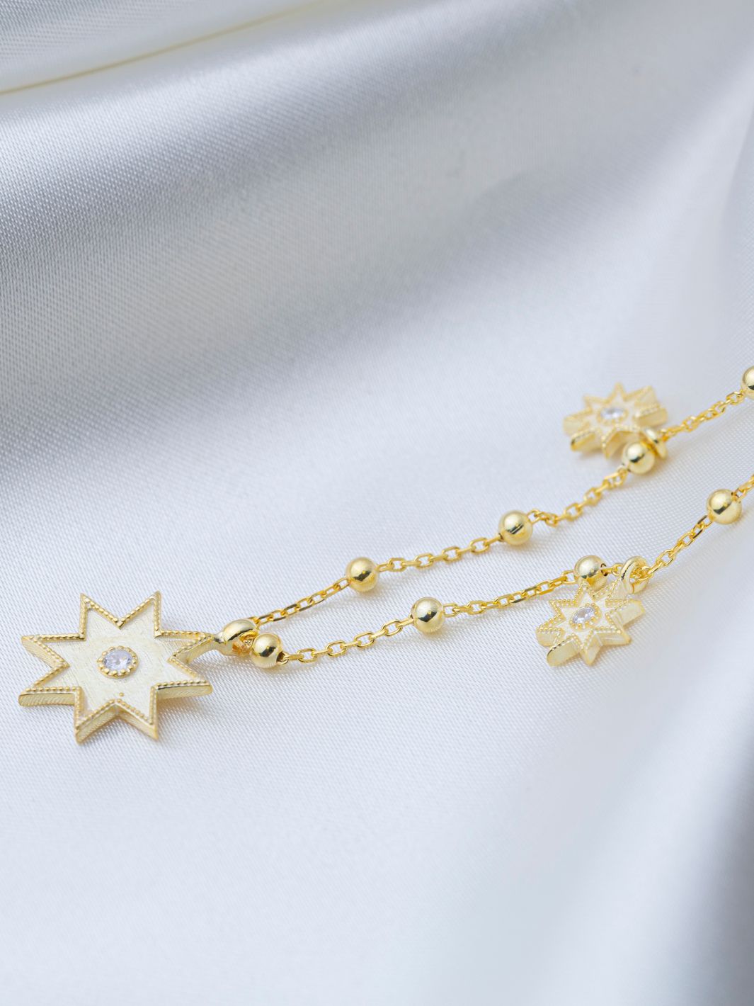 Gold North Star Charm Necklace