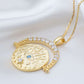 Gold Evil Eye Medallion Necklace