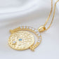 Gold Evil Eye Medallion Necklace