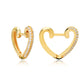 Gold Keres Heart Huggie Earrings