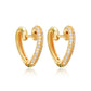 Gold Keres Heart Huggie Earrings