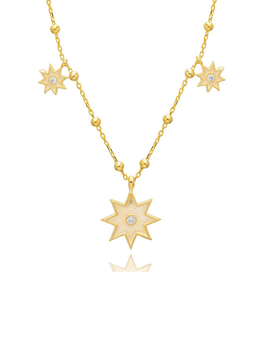 Gold North Star Charm Necklace