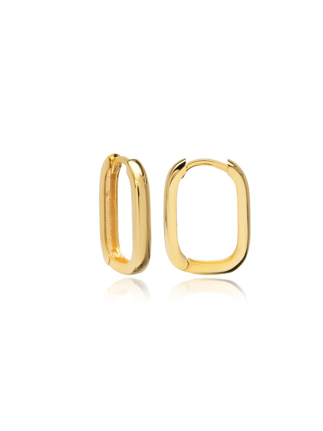 Gold Luna Oval Hoop Earrings