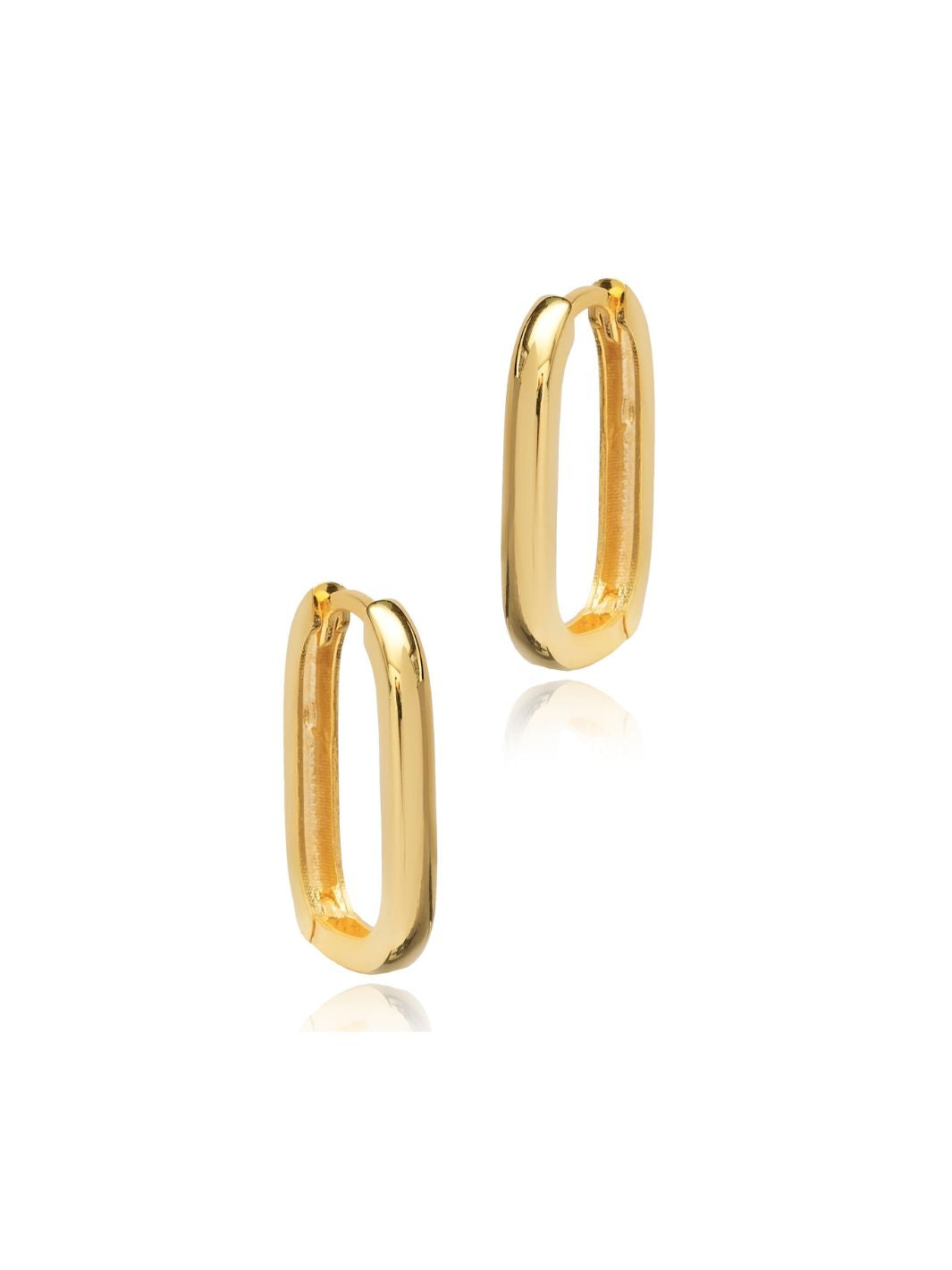 Gold Luna Oval Hoop Earrings