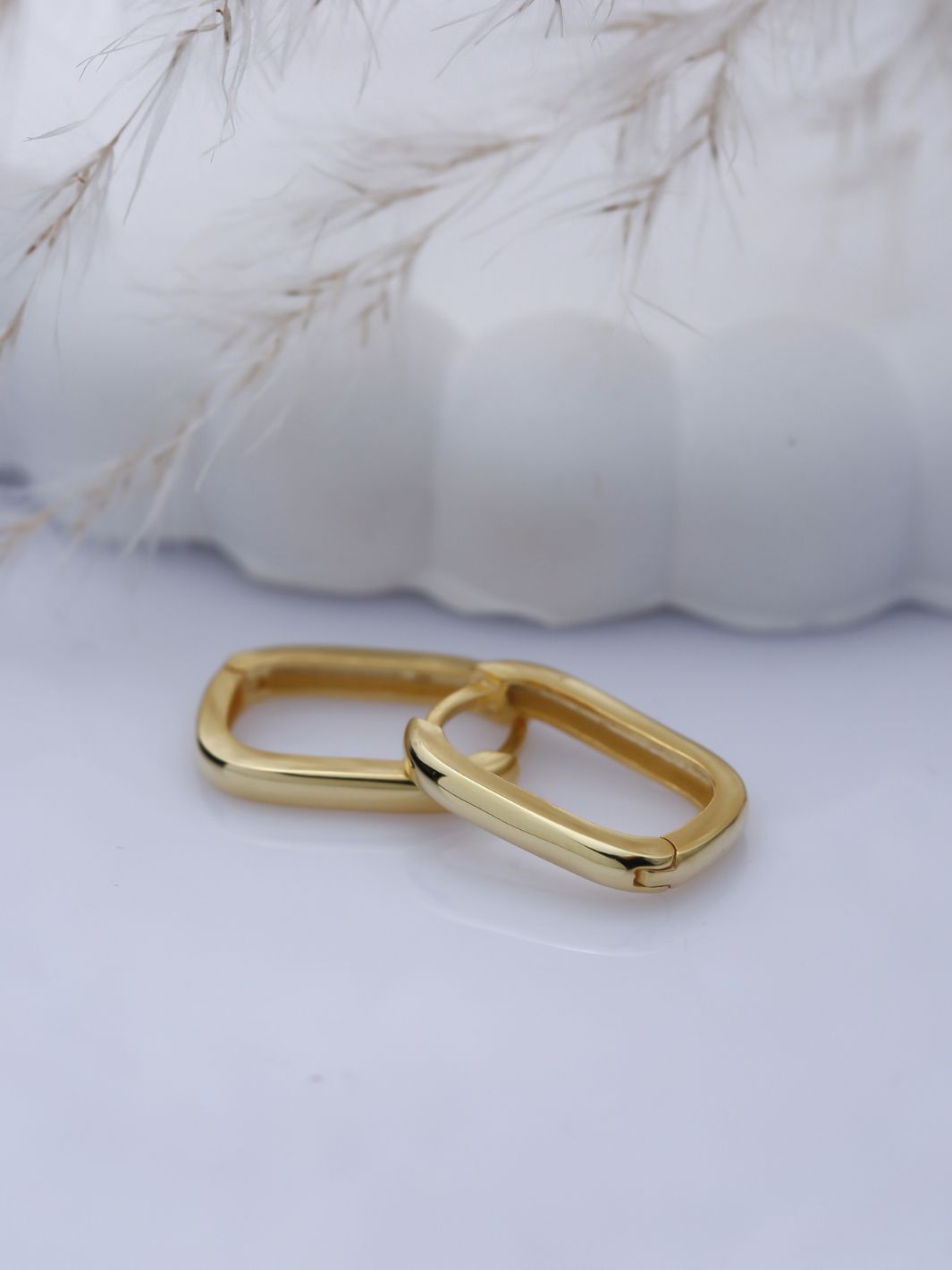 Gold Luna Oval Hoop Earrings