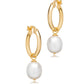 Gold Aphrodite Single Pearl Hoop Earrings