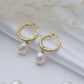 Gold Aphrodite Single Pearl Hoop Earrings