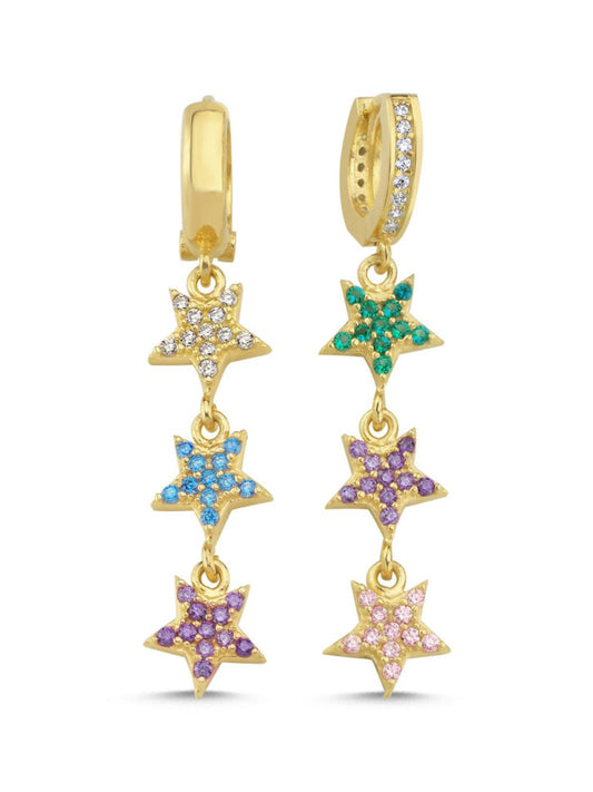 Gold Asteria Cubic Zirconia Earrings