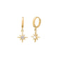 Gold North Star Drop Earrings