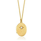 Gold North Star Oval Locket Necklace