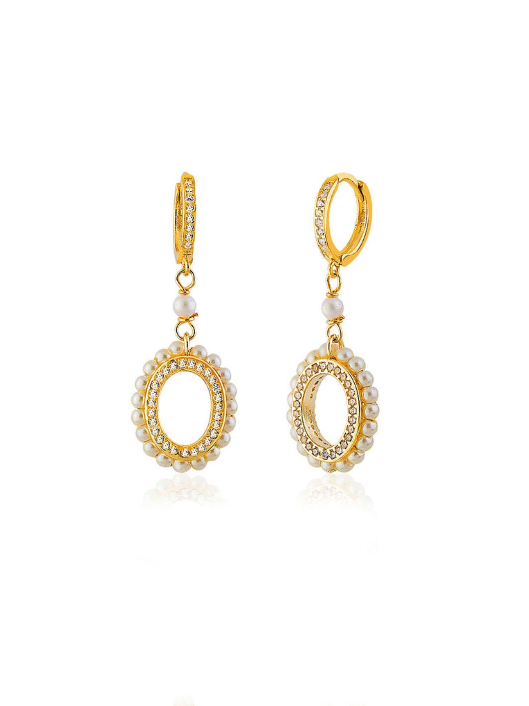 Aphrodite Pearl Drop Earrings Gold