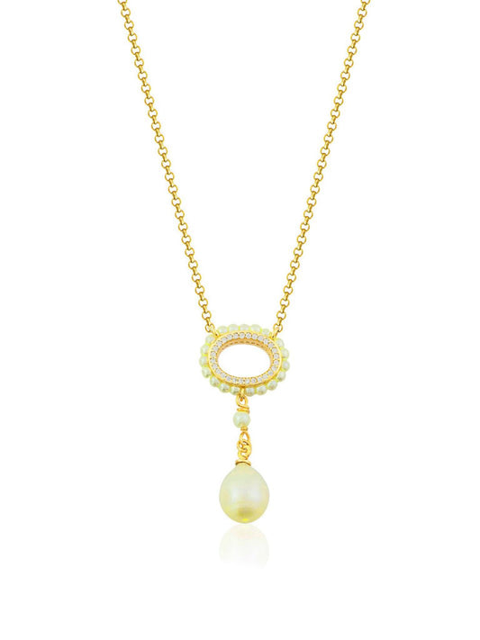 Gold Aphrodite Pearl Drop Necklace