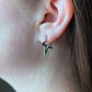 Silver Asteria Star CZ Hoop Earrings