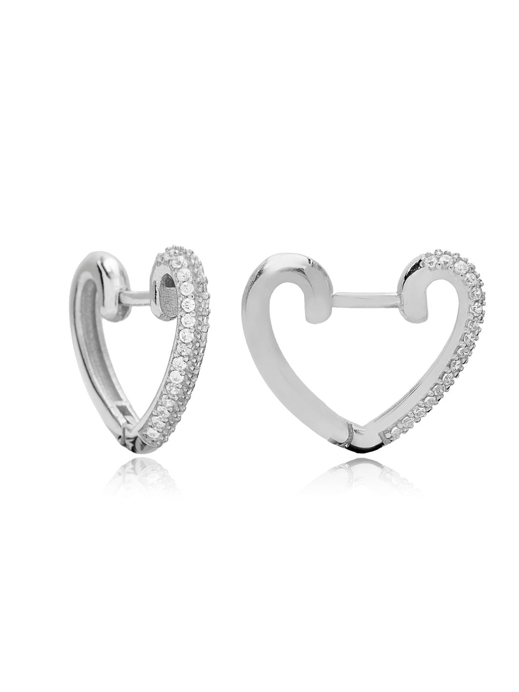 Silver Keres Heart Hoop Earrings