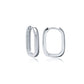 Silver Luna Oval Hoop Earrings