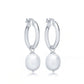 Silver Aphrodite Single Pearl Hoop Earrings