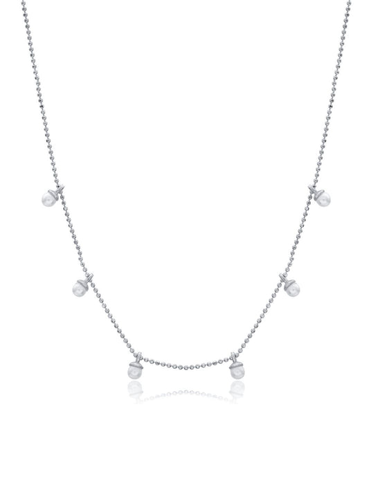 Silver Aphrodite Pearl Shaker Necklace