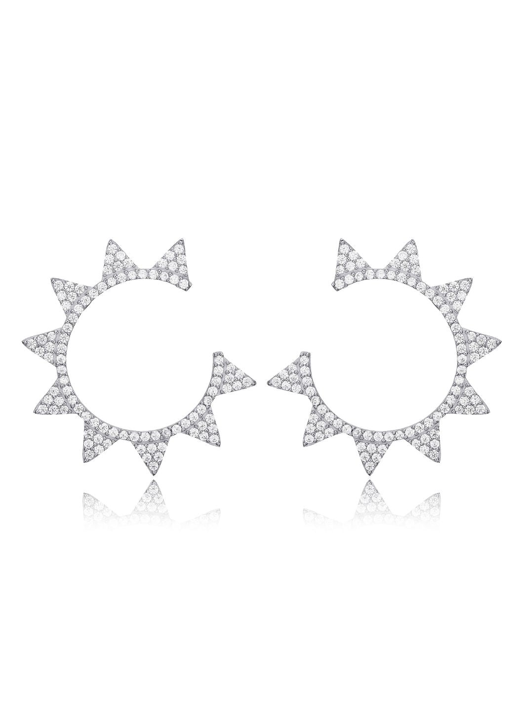 Silver Hera Sunburst Earrings